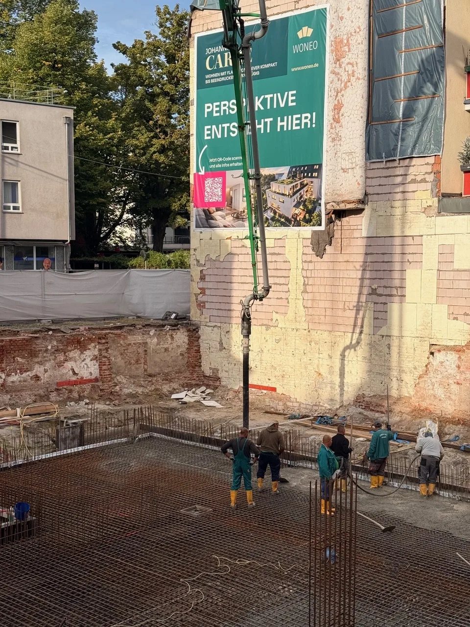Betonage der Bodenplatte