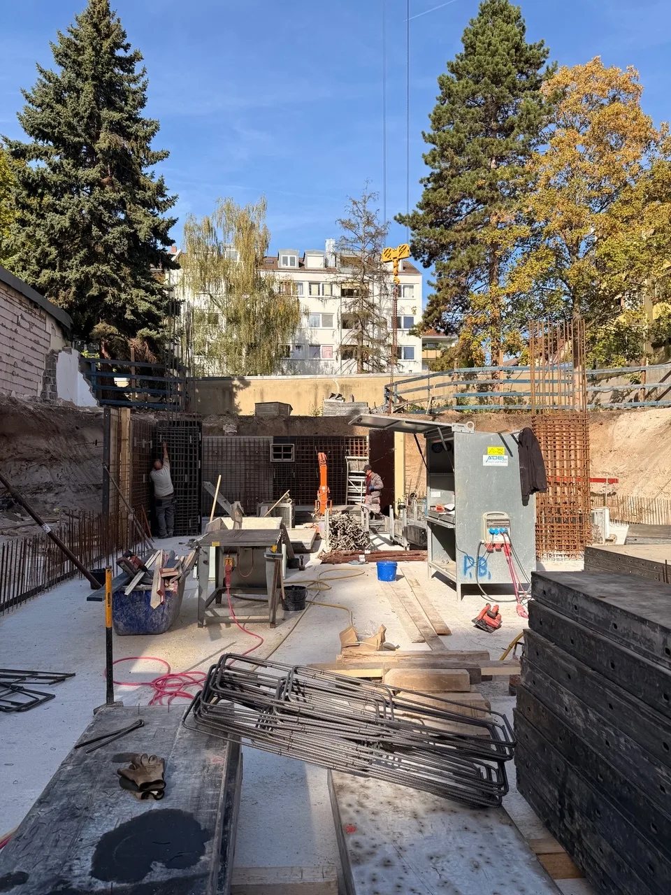 Überblick über die Baugrube an der Schnieglinger Straße